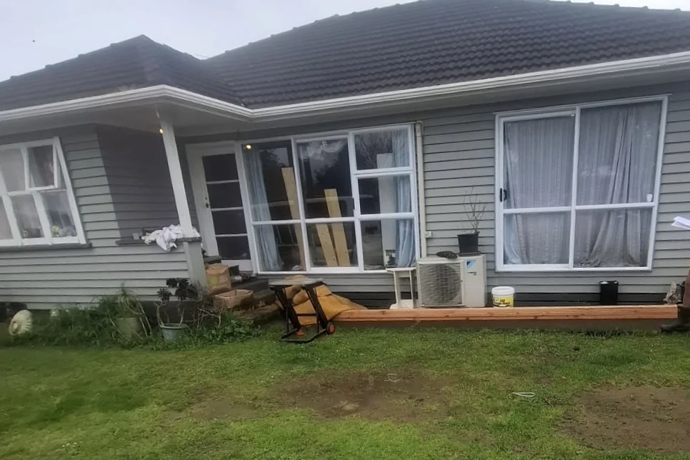 Bare ground before deck build