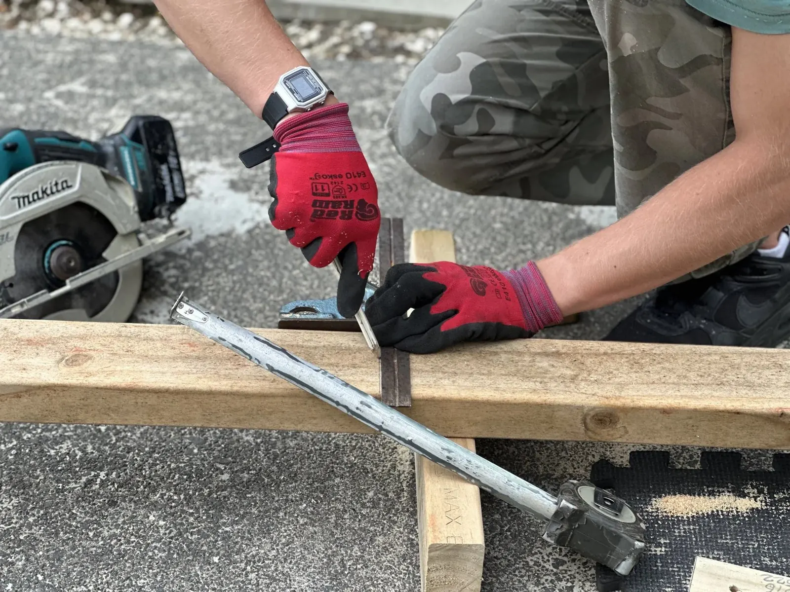 Measuring and marking a new timber framing component in Howick