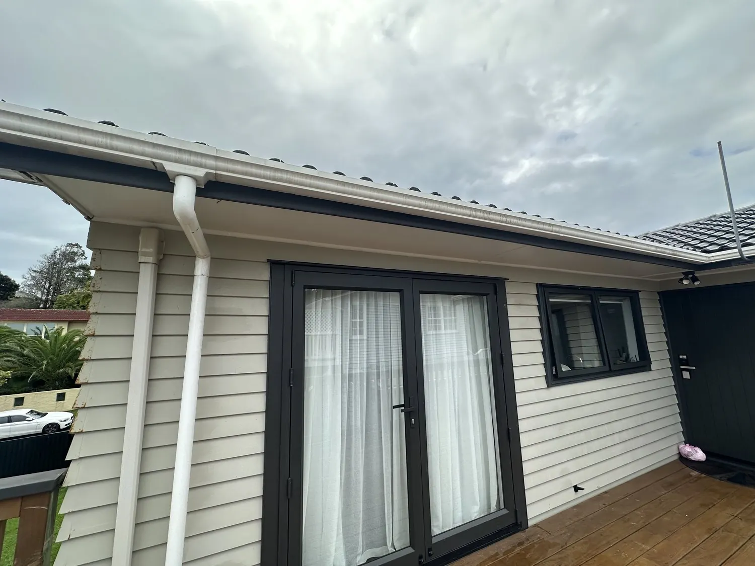 Gutter section reinstalled with repaired and replacement brackets in Pakuranga Heights