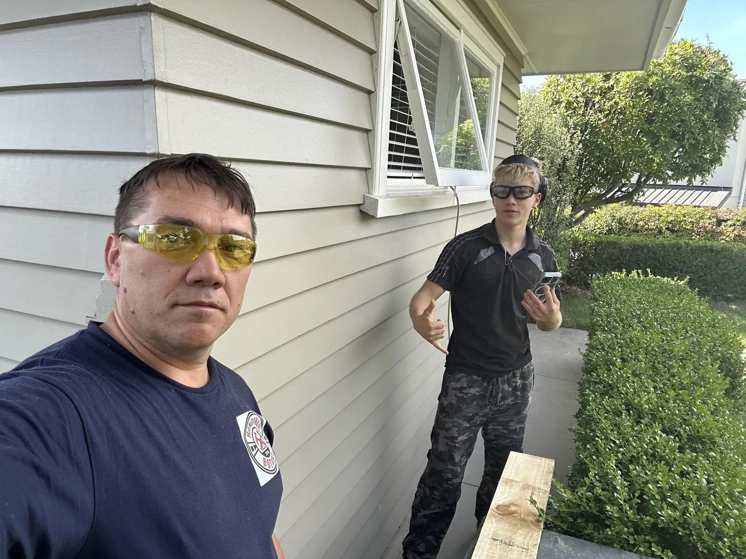 Ravil helping Handyman Botany start a custom timber garden gate project in Shelly Park